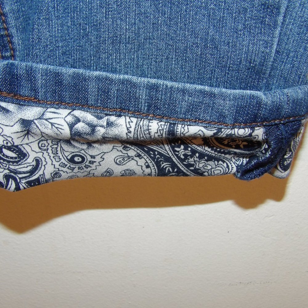 Multiples Patchwork Detail Straight Leg Jeans Sz 4 - image 4